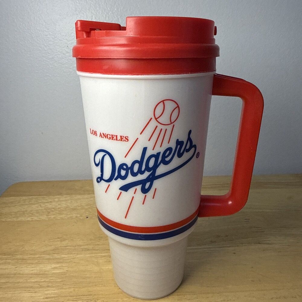 LA Dodgers Travel Mug Tumbler MLB 1997 Vintage Whitley Plastic Cup - Picture 3 of 9